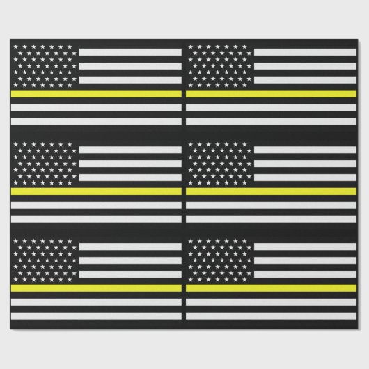 Dünne gelbe Linie Fahrdienstleiter-Flagge Geschenkpapier (Flach)