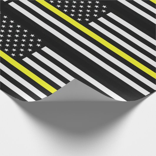 Dünne gelbe Linie Fahrdienstleiter-Flagge Geschenkpapier (Ecke)