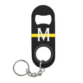 Dünne gelbe Linie Fahrdienstleiter-Monogramm Mini Flaschenöffner (Vorderseite)