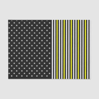 Dünne gelbe Linie & Stars Seidenpapier