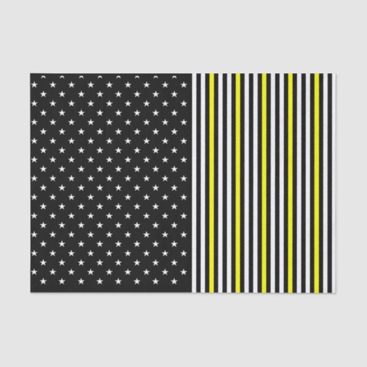 Dünne gelbe Linie & Stars Seidenpapier (Vorderseite)