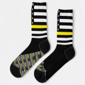 Dünne gelbe Socken, amerikanische Flagge, Notfall Socken (Linkes Detail)