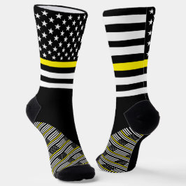 Dünne gelbe Socken, amerikanische Flagge, Notfall Socken