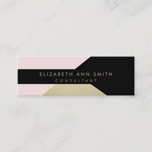 Dünne Goldeffekt-Chic-Visitenkarte Mini Visitenkarte (Vorderseite)