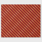 Dünne goldfarbene, metallische Diagonalstreifen Geschenkpapier (Flach)