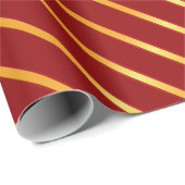 Dünne goldfarbene, metallische Diagonalstreifen Geschenkpapier (Rolleneckpunkt)