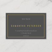 Dünne Goldgrenze, berufliche Visitenkarte (Rückseite)