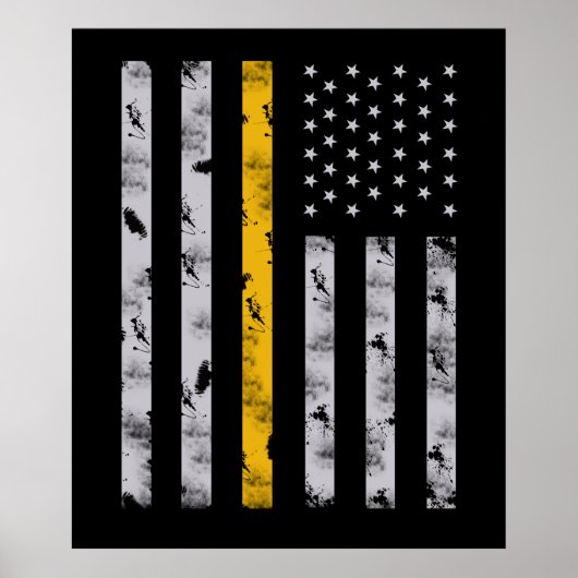 Dünne Goldline-Flagge 911 Dispatcher in Not gerate Poster (Vorne)