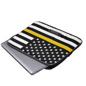 Dünne Goldlinie Flagge-Fahrdienstleiter Laptopschutzhülle (Vorne Knopf)