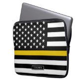 Dünne Goldlinie Flagge-Fahrdienstleiter Laptopschutzhülle (Vorderseite Links)