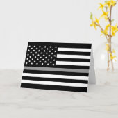 Dünne graue Linie Korrektor American Flag Karte (Gelbe Blume)