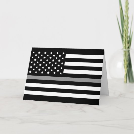 Dünne graue Linie Korrektor American Flag Karte (Vorderseite)