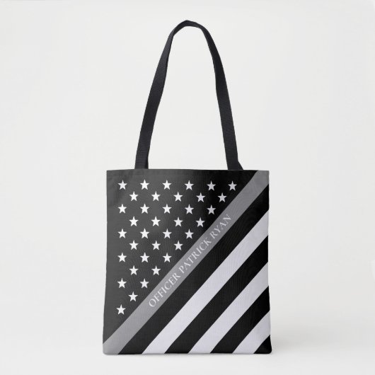 Dünne graue Linie KorrekturFlagge-Monogramm Tasche (Vorderseite)