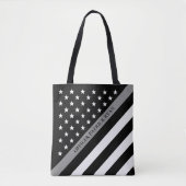 Dünne graue Linie KorrekturFlagge-Monogramm Tasche (Vorderseite)