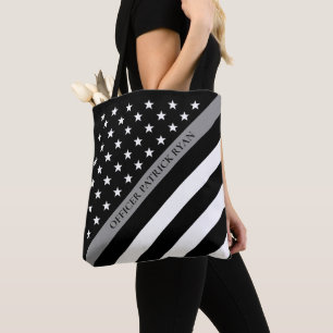 Dünne graue Linie KorrekturFlagge-Monogramm Tasche