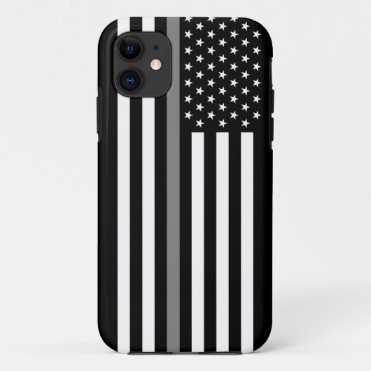 Dünne graue Linie Korrekturoffizier-Flagge Case-Mate iPhone Hülle (Rückseite)