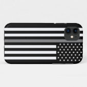 Dünne graue Linie Korrekturoffizier-Flagge Case-Mate iPhone Hülle (Rückseite (Horizontal))