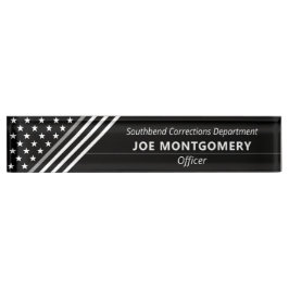 Dünne graue Linie Namensplakette