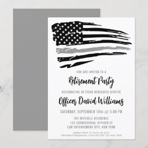 Dünne graue Linie Pensionierung eines Justizvollzu Einladung