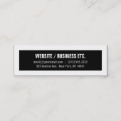 Dünne große GrenzSchwarzweiss-Visitenkarte Mini Visitenkarte (Rückseite)