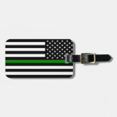Dünne grüne Flagge: Patriotische Militärveteranen Gepäckanhänger (Vorderseite horizontal)