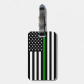 Dünne grüne Flagge: Patriotische Militärveteranen Gepäckanhänger (Rückseite vertikal)