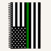 Dünne grüne Flagge: Patriotische Militärveteranen Notizblock (Vorderseite)
