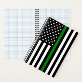 Dünne grüne Flagge: Patriotische Militärveteranen Notizblock (Innen)