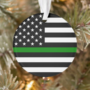 Dünne grüne Flagge: Patriotische Militärveteranen Ornament