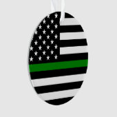 Dünne grüne Flagge: Patriotische Militärveteranen Ornament (Vorderseite)