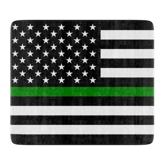 Dünne grüne Flagge: Patriotische Militärveteranen Schneidebrett (Vorderseite)