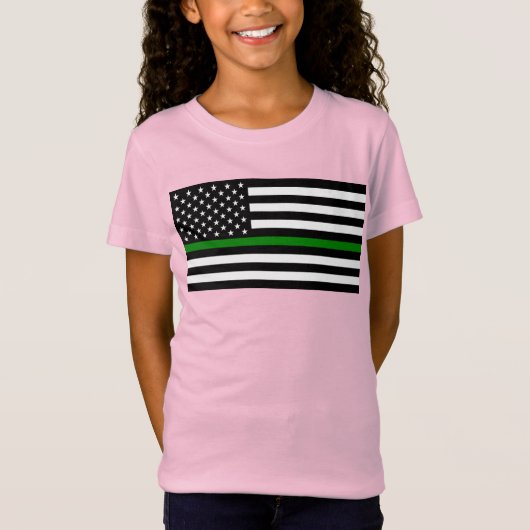 Dünne grüne Flagge: Patriotische Militärveteranen T-Shirt (Vorderseite)