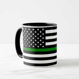 Dünne grüne Flagge: Patriotische Militärveteranen Tasse