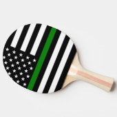 Dünne grüne Flagge: Patriotische Militärveteranen Tischtennis Schläger (Seitenansicht)