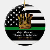 Dünne grüne Linie für Personalisierte Armeefräse Keramik Ornament (Hinten)