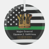 Dünne grüne Linie für Personalisierte Armeefräse Ornament Aus Glas (Vorderseite)