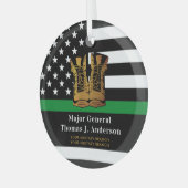 Dünne grüne Linie für Personalisierte Armeefräse Ornament Aus Glas (Vorderseite links)