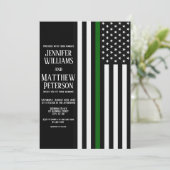 Dünne grüne Linie Grenze - Ptl/Park Rngr/Tier CNT Einladung (Stehend Vorderseite)