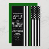 Dünne grüne Linie Grenze - Ptl/Park Rngr/Tier CNT Einladung (Vorne/Hinten)