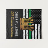 Dünne grüne Linie Militärruhestandsregelung für di Wandteppich (Vorderseite (Horizontal))