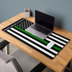 Dünne grüne Linienflagge (Vereinigte Staaten) Schreibtischunterlage