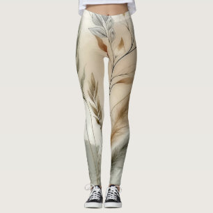 Dünne Grünpflanzen Moderne Botanische Boho-Hochzei Leggings