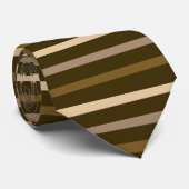 Dünne horizontale Streifen-Creme u. Braun Krawatte (Gerollt)