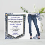 Dünne Jeans-Scheidungs-/Trennungs-Party Einladung (Stehend Vorderseite)