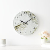 Dünne Klingen aus Gras, japanisches Reißpapier Große Wanduhr (Zuhause)