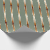 Dünne Kupfermetallische Diagonalstreifen Geschenkpapier (Ecke)