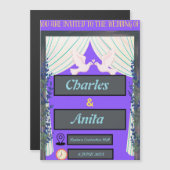 Dünne Magnetkarte für Lila Hochzeiten Magneteinladung (Vorne/Hinten)