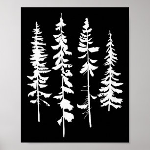 Dünne Ne-Bäume, Ne-Baum-Grafik-T-Shirt für Naturli Poster