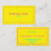 Dünne Neonfarben, rosa und gelb Visitenkarte (Vorne/Hinten)