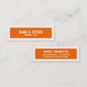 Dünne orange und weiße große GrenzVisitenkarte Mini Visitenkarte (Vorne/Hinten)